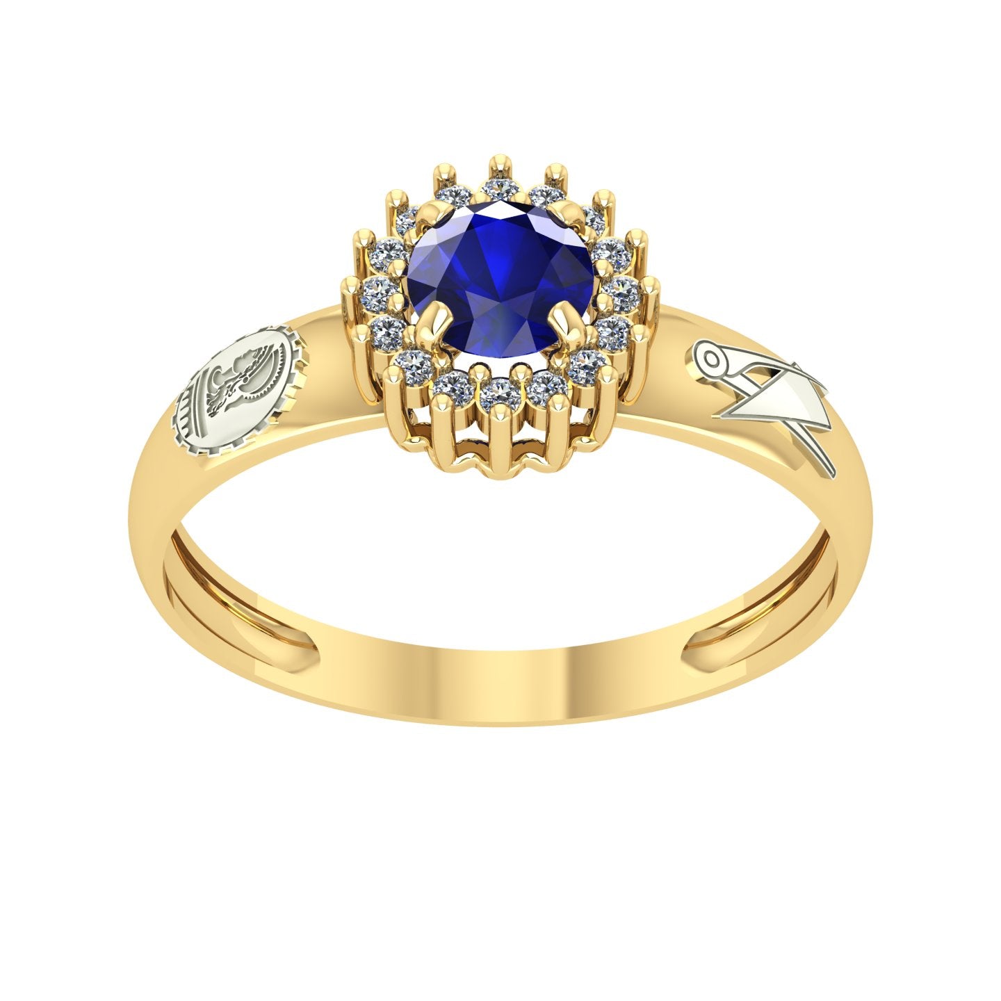 Anel de Formatura de Engenharia Civil Majestic Ouro 18k
