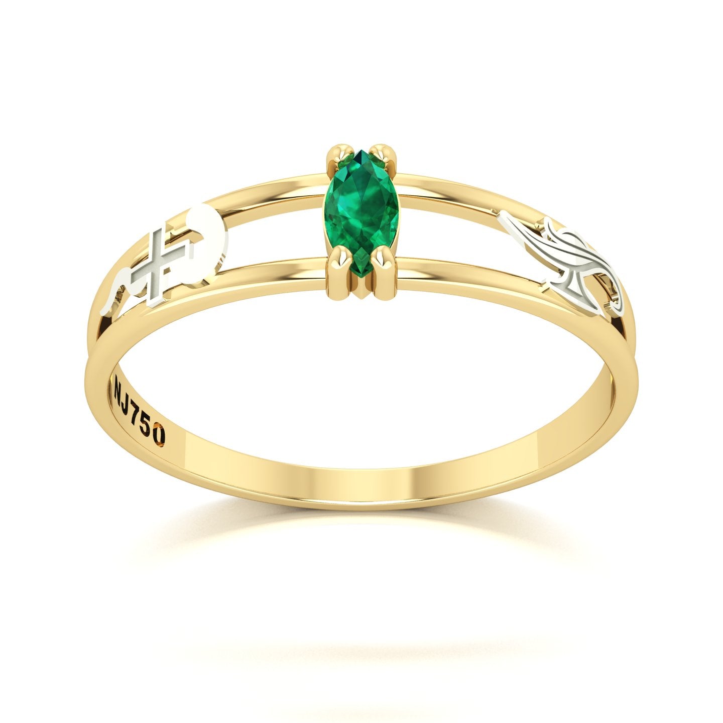 Anel de Formatura de Enfermagem Nexus II Ouro 18k