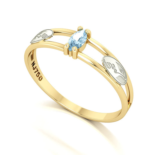 Anel de Formatura de Biologia Nexus II Ouro 18k