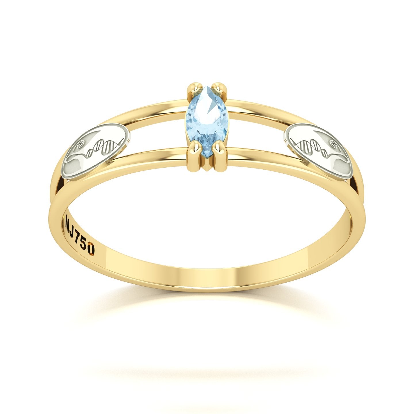 Anel de Formatura de Biologia Nexus II Ouro 18k