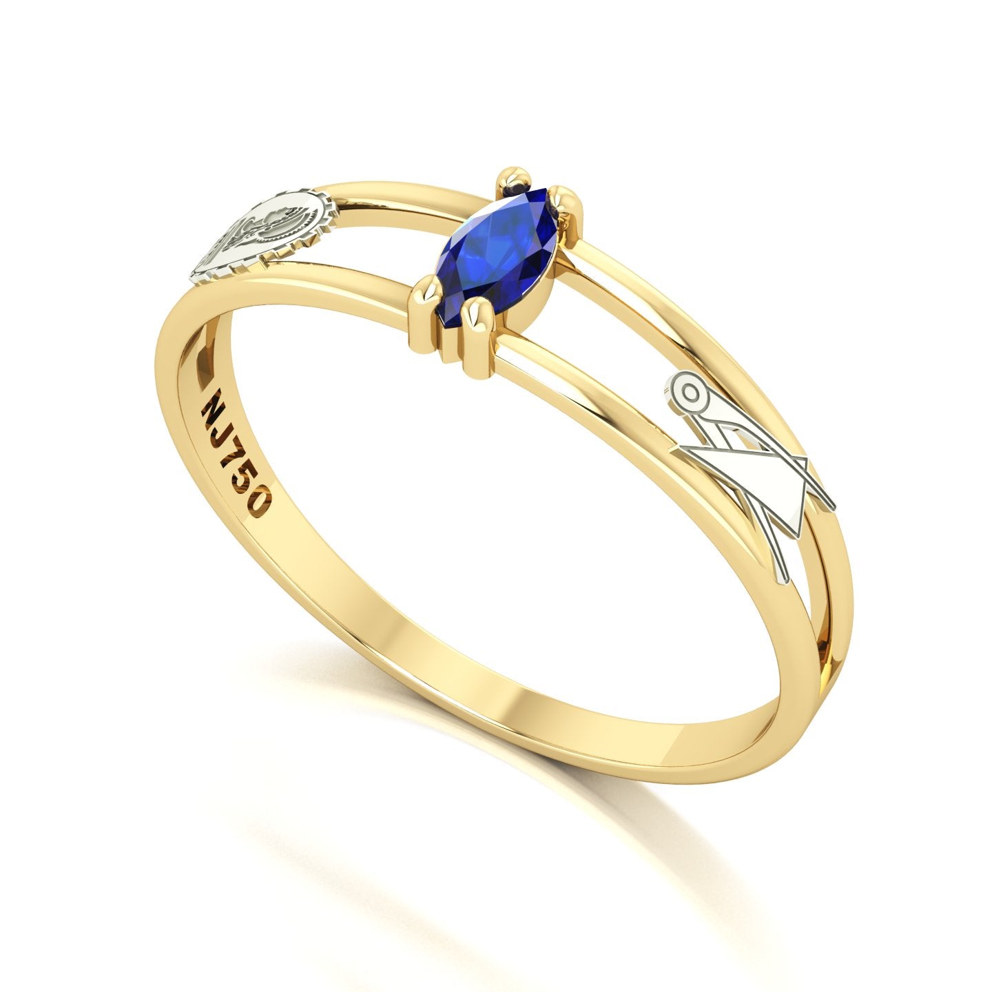 Anel de Formatura de Engenharia Civil Nexus II Ouro 18k