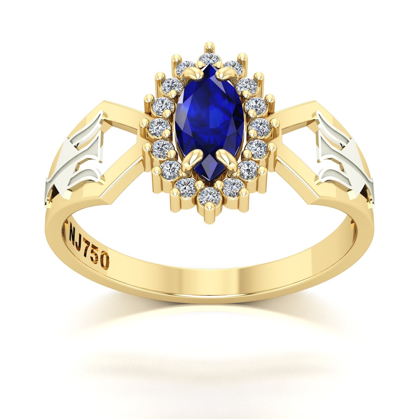Anel de Formatura de Recursos Humanos Lovely V Ouro 18k