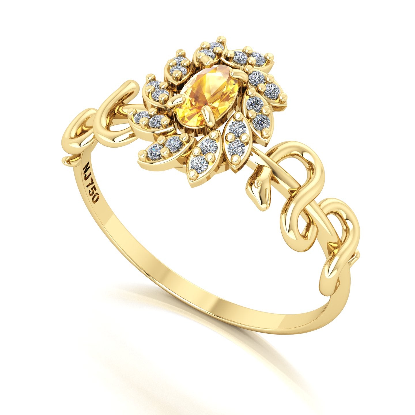 Anel de Formatura de Farmácia Royal Snakes Ouro 18k