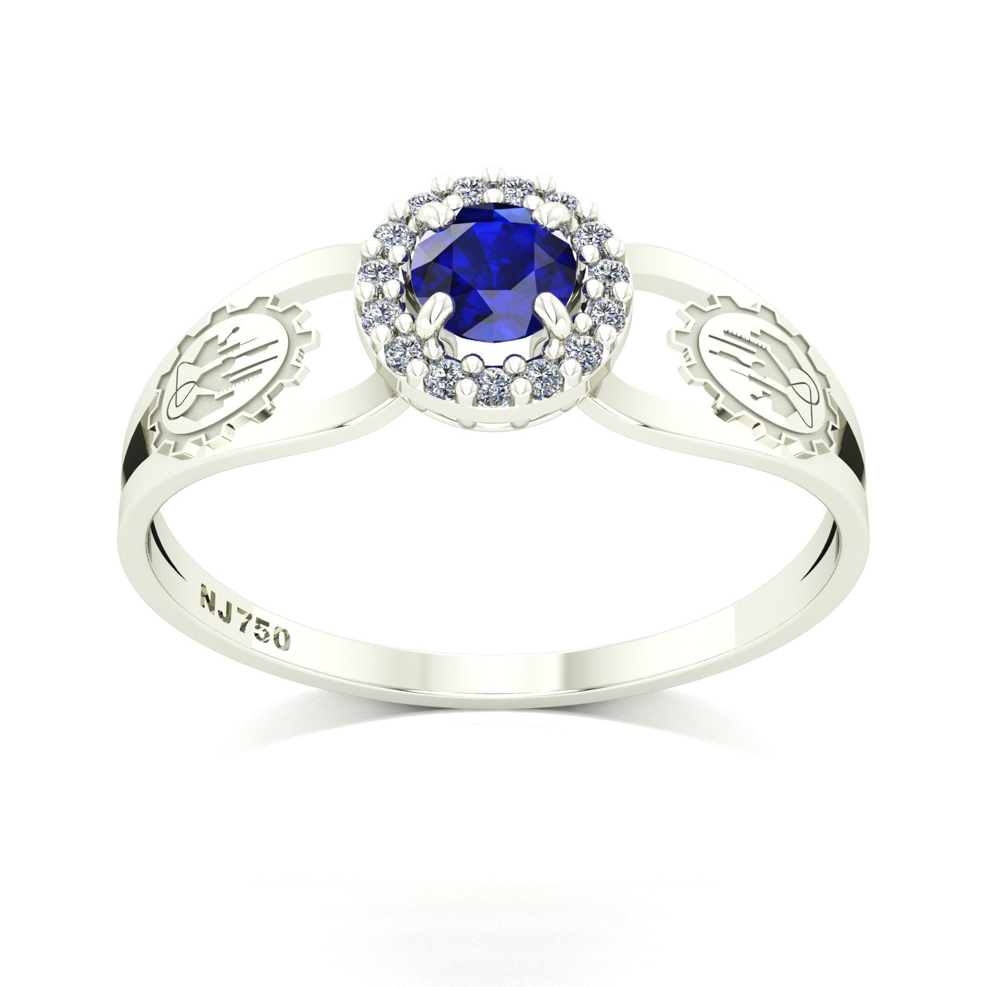 Anel de Formatura de Engenharia Química Shiny Ouro 18k