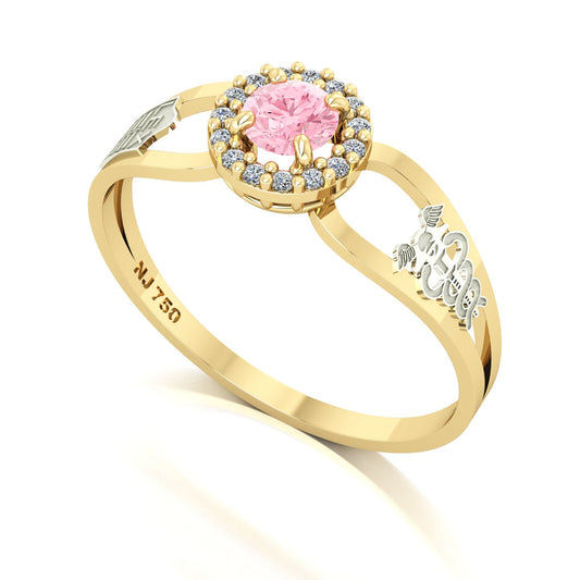 Anel de Formatura de Ciências Contábeis Shiny Ouro 18k