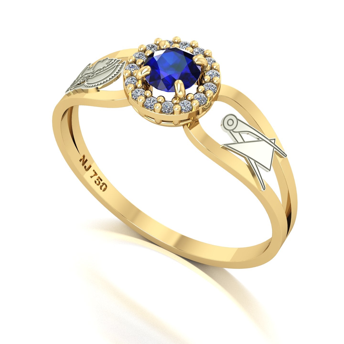 Anel de Formatura de Engenharia de Produção Shiny Ouro 18k