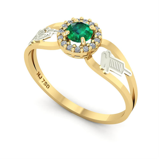 Anel de Formatura de Biomedicina Shiny Ouro 18k