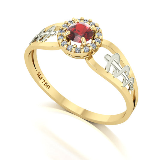 Anel de Formatura de Odontologia Shiny Ouro 18k