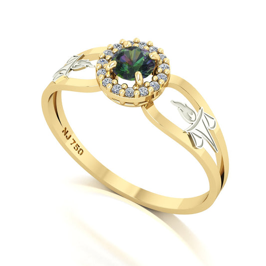 Anel de Formatura de Serviço Social Shiny Ouro 18k