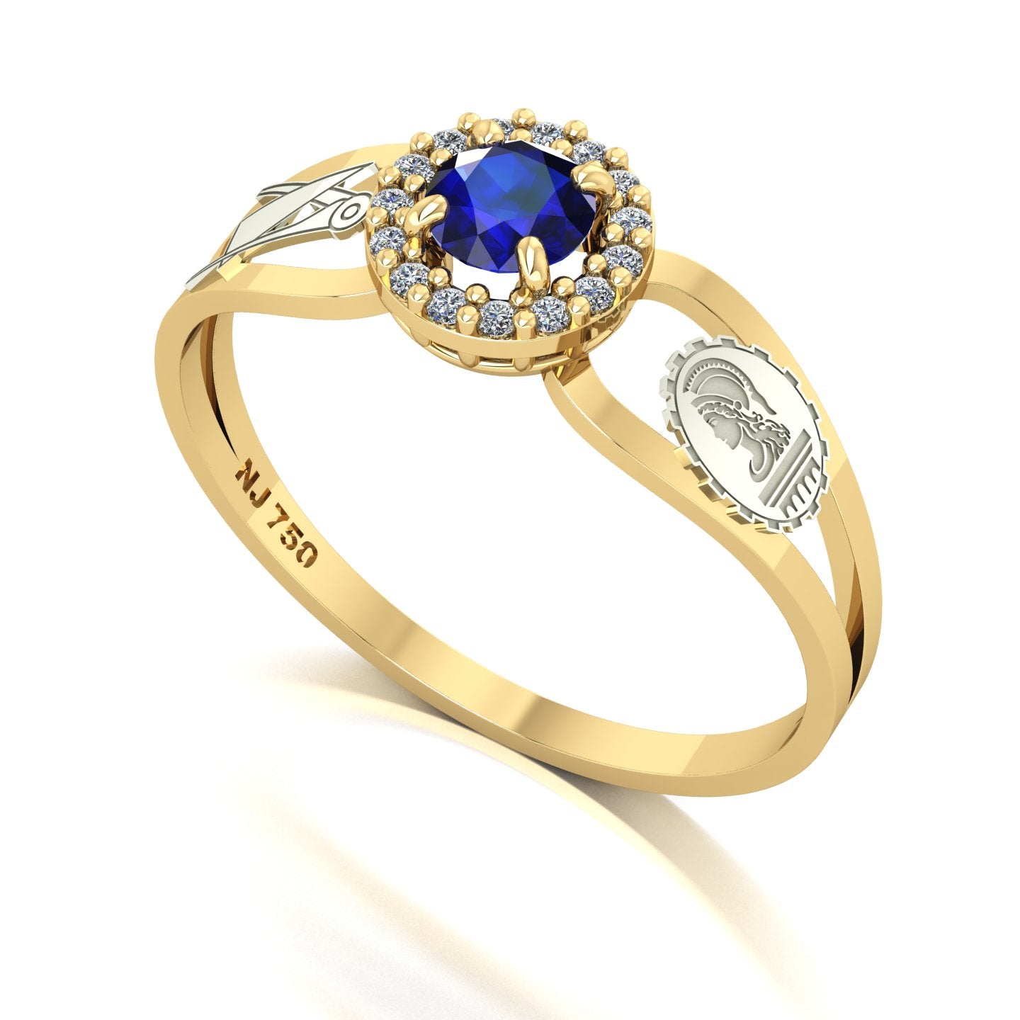 Anel de Formatura de Engenharia Civil Shiny Ouro 18k