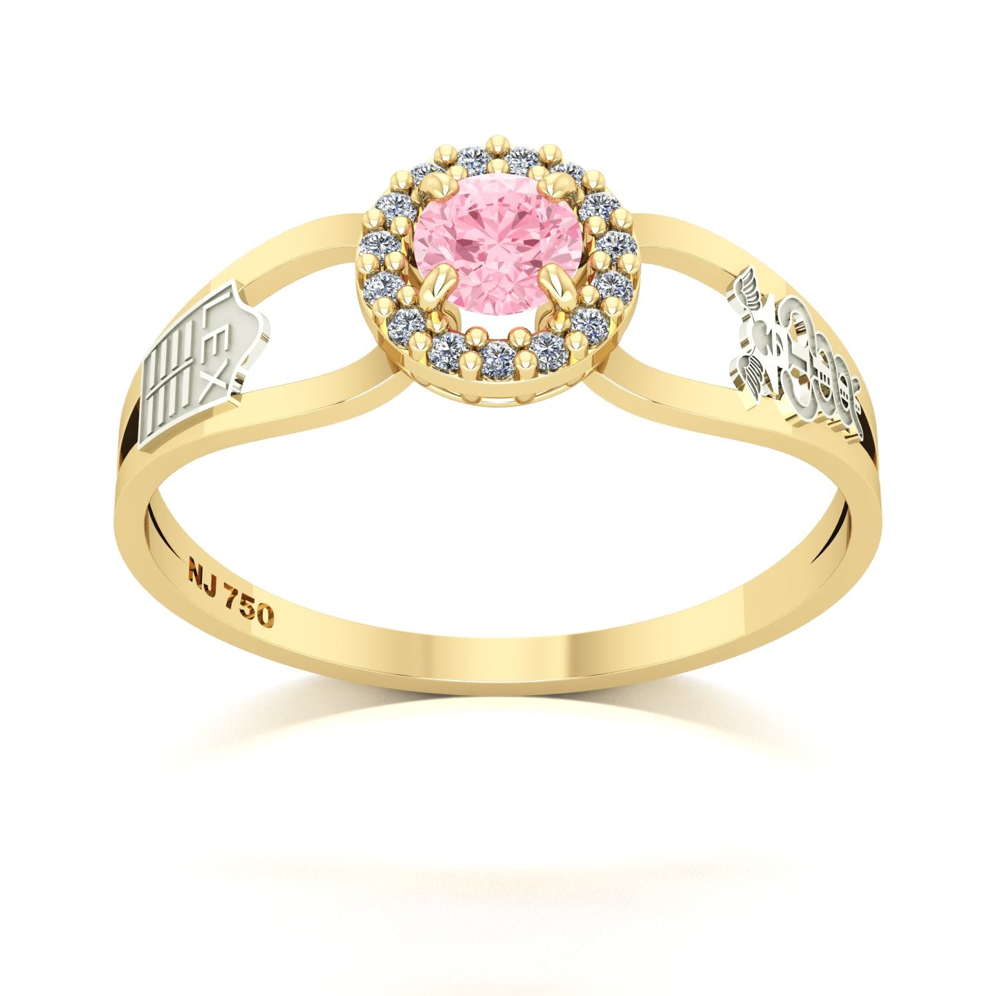 Anel de Formatura de Ciências Contábeis Shiny Ouro 18k