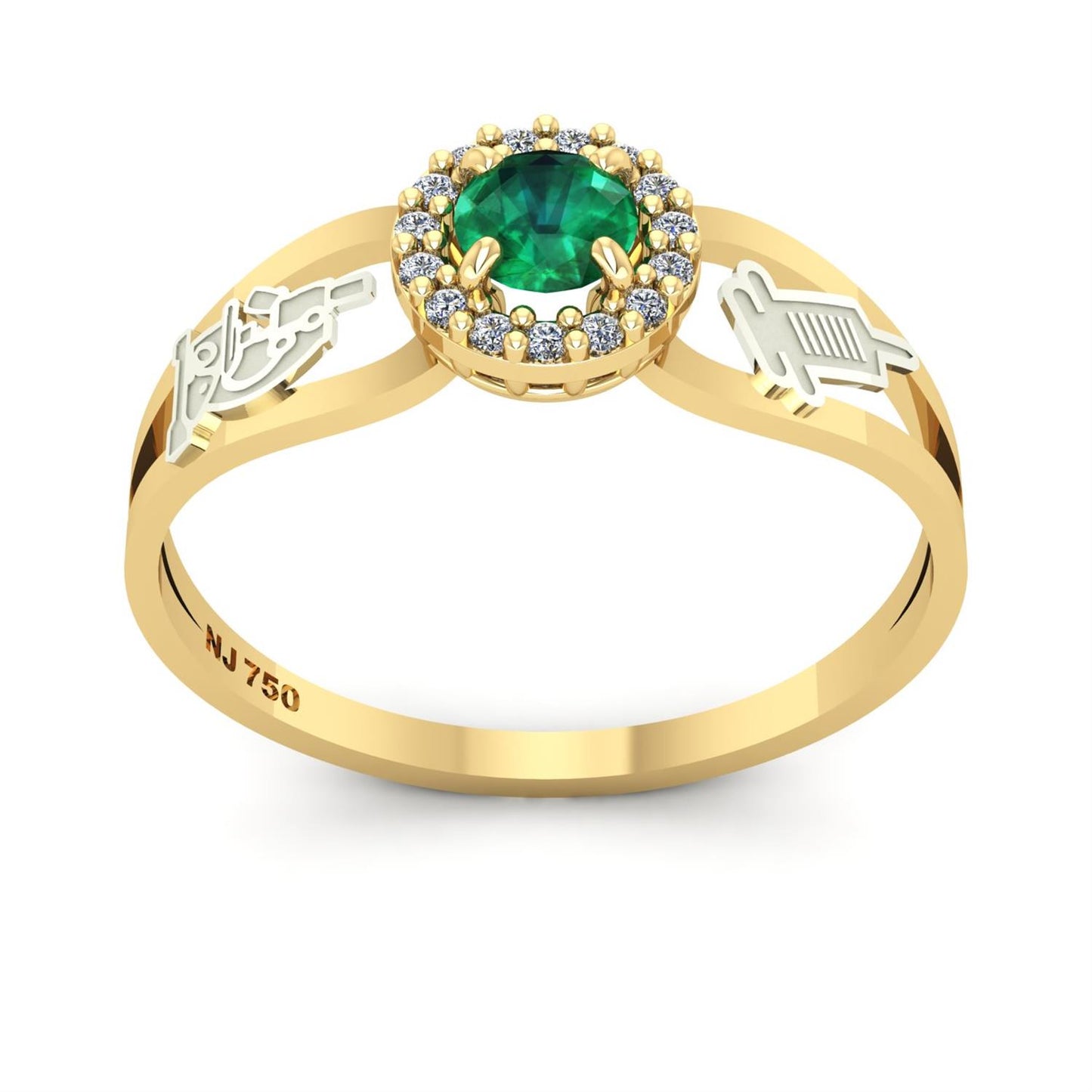 Anel de Formatura de Biomedicina Shiny Ouro 18k