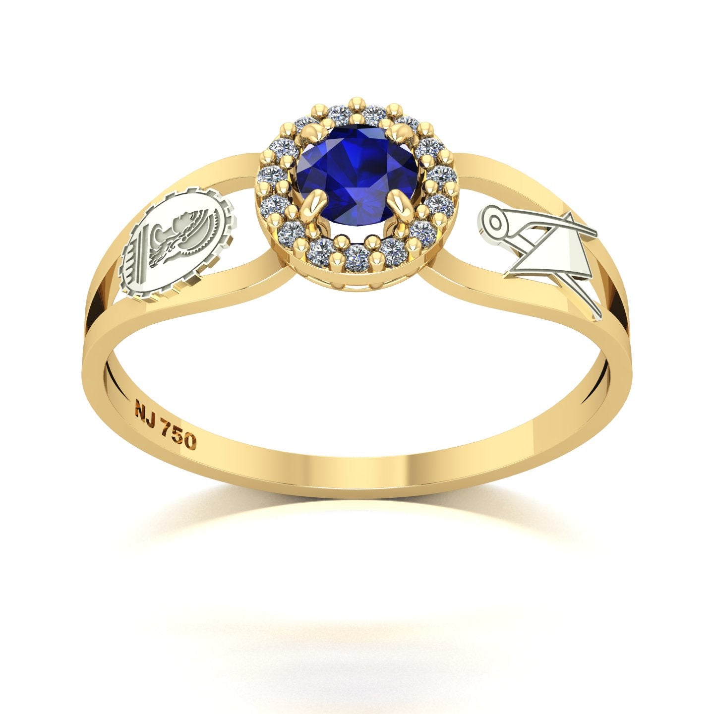 Anel de Formatura de Engenharia Civil Shiny Ouro 18k