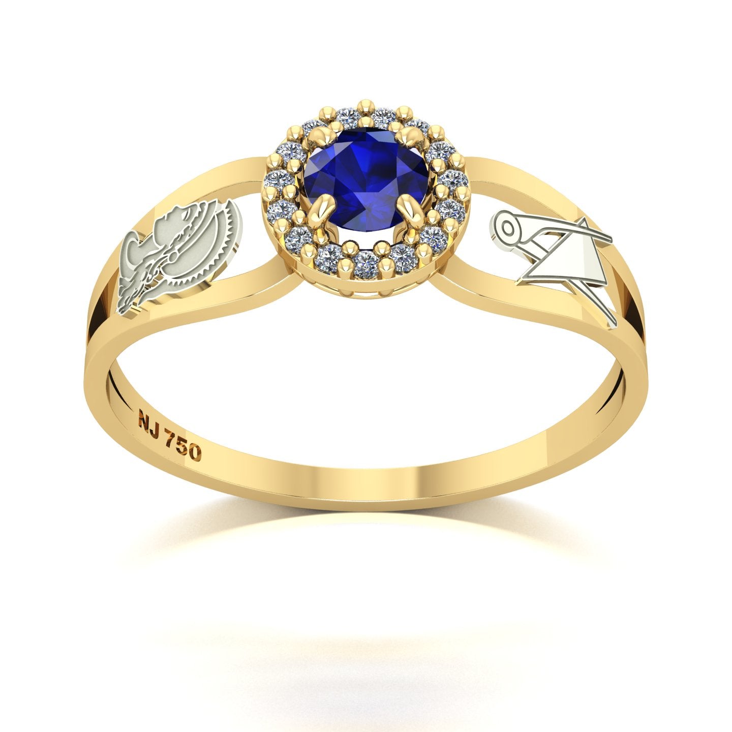 Anel de Formatura de Engenharia de Produção Shiny Ouro 18k