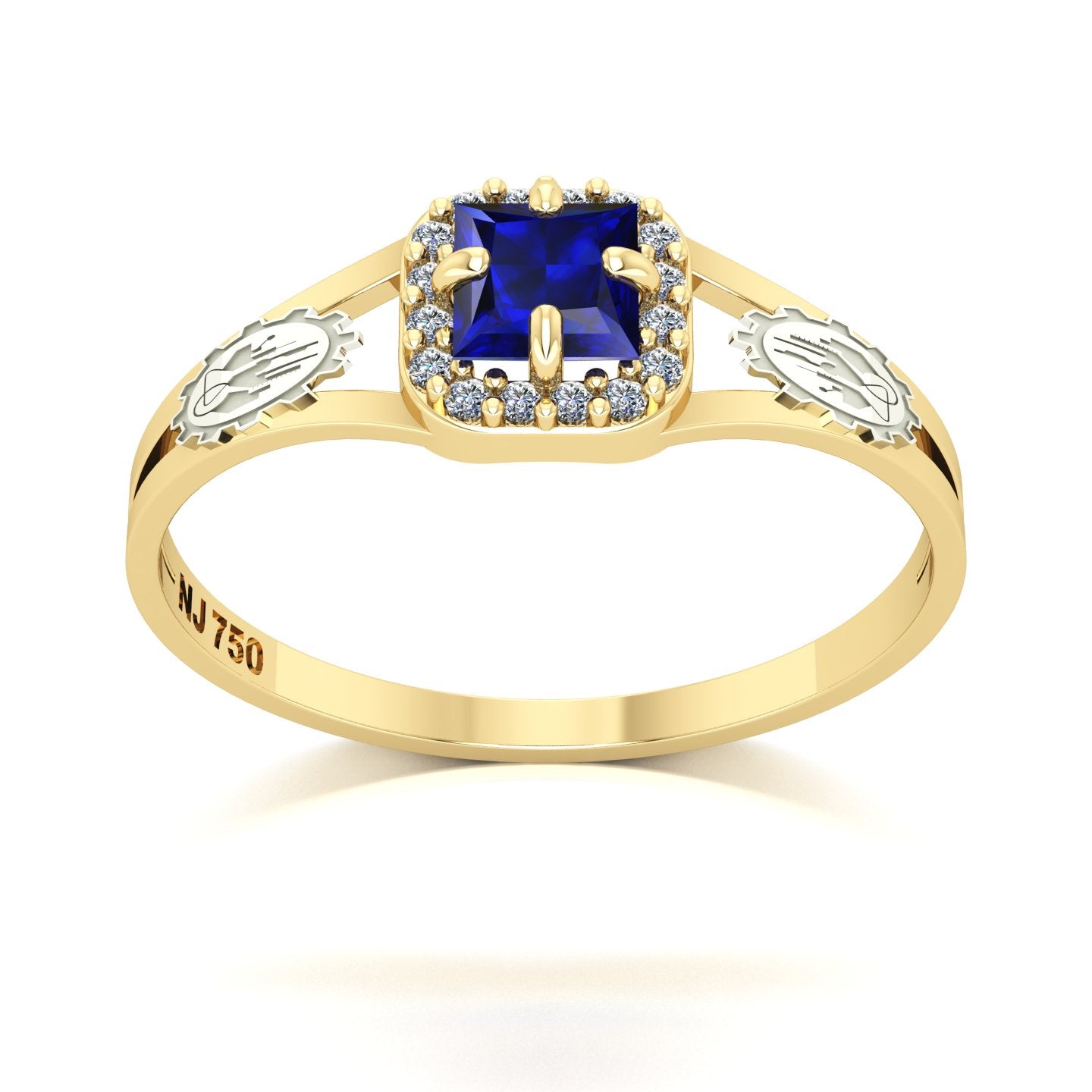 Anel de Formatura de Engenharia Química Small Square Ouro 18k