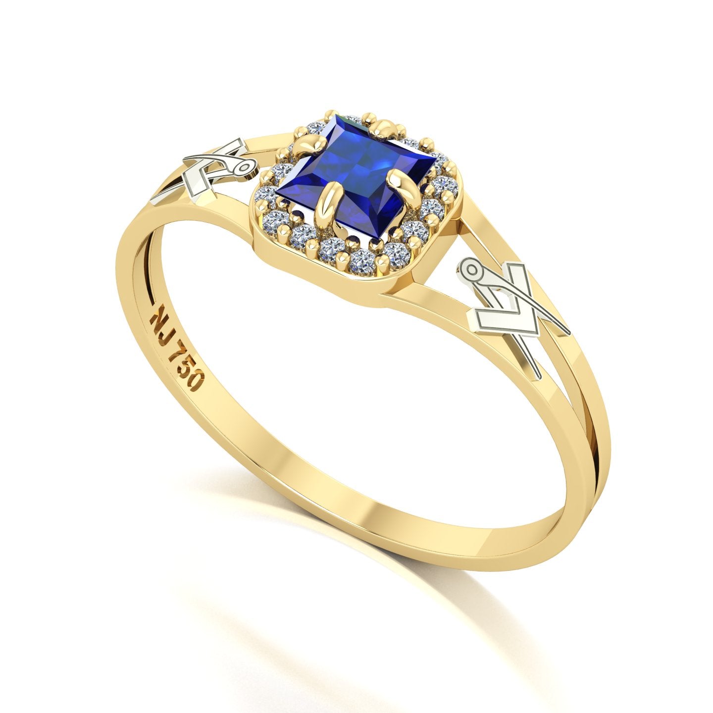Anel de Formatura de Arquitetura Small Square Ouro 18k