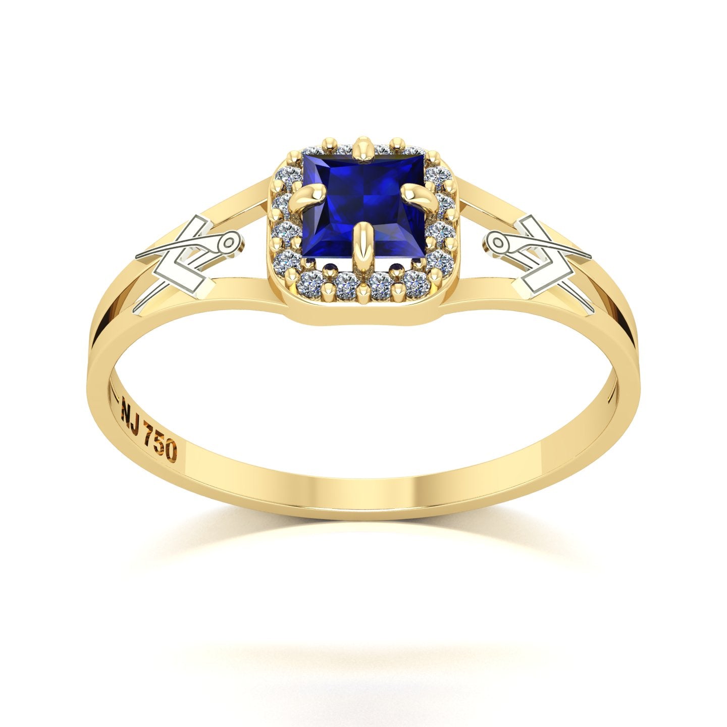 Anel de Formatura de Arquitetura Small Square Ouro 18k