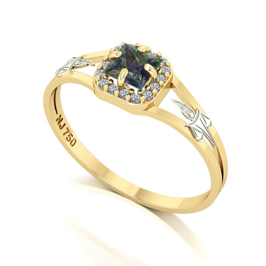 Anel de Formatura de Serviço Social Small Square Ouro 18k