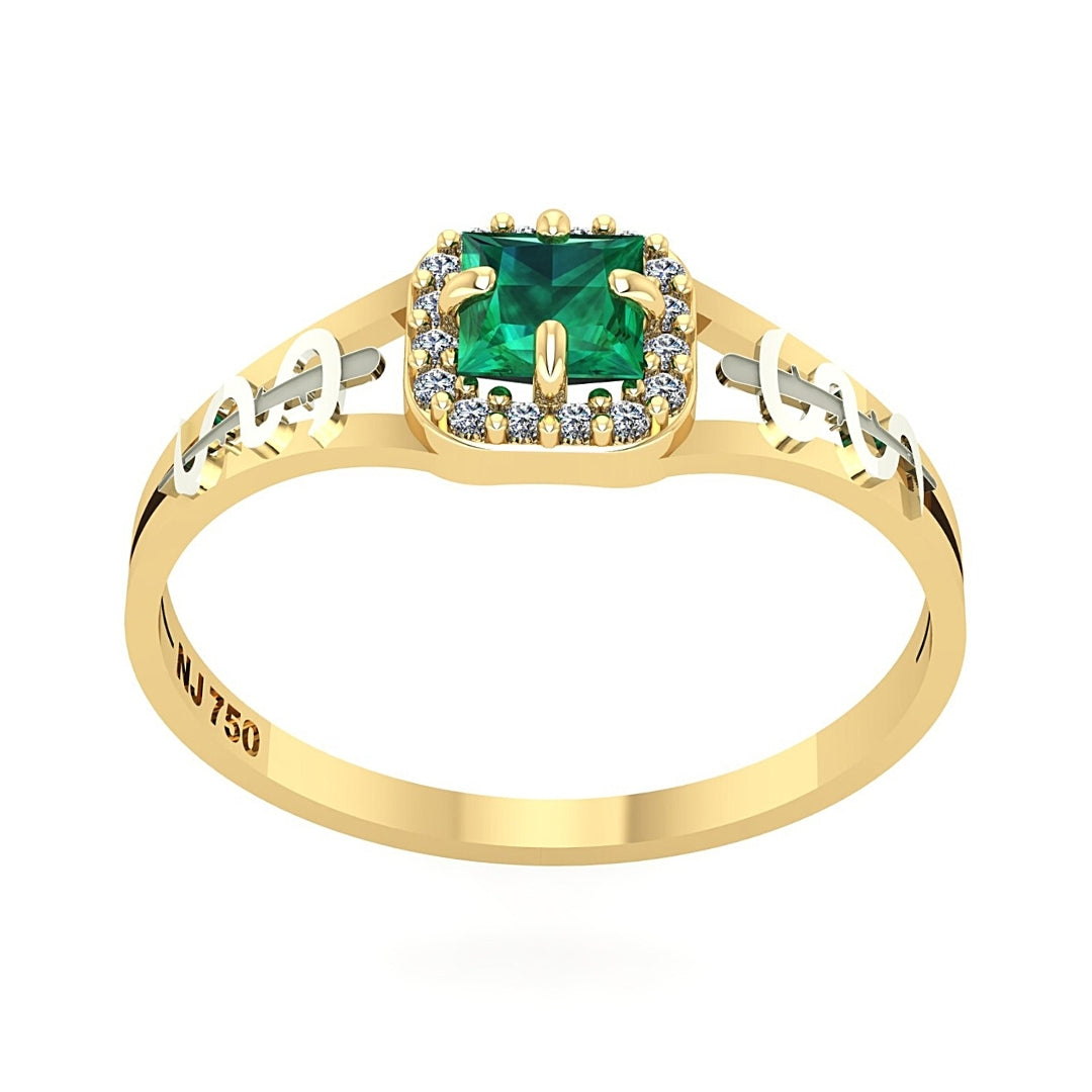 Anel de Formatura de Medicina Small Square Ouro 18k