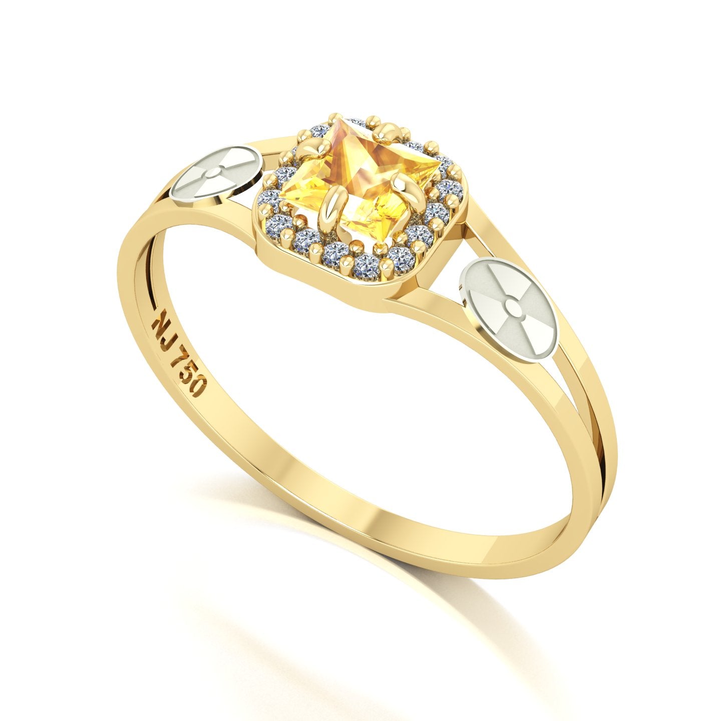 Anel de Formatura de Radiologia Small Square Ouro 18k
