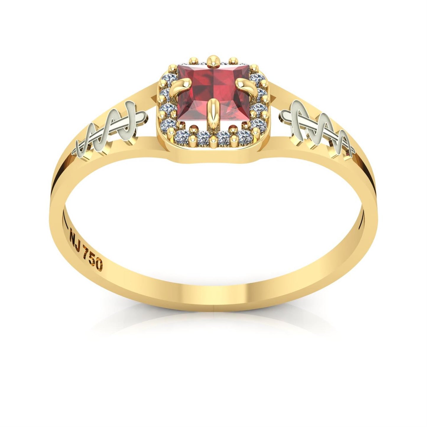 Anel de Formatura de Odontologia Small Square Ouro 18k