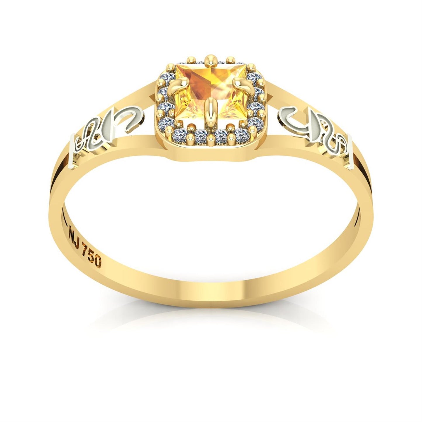 Anel de Formatura de Farmácia Small Square Ouro 18k