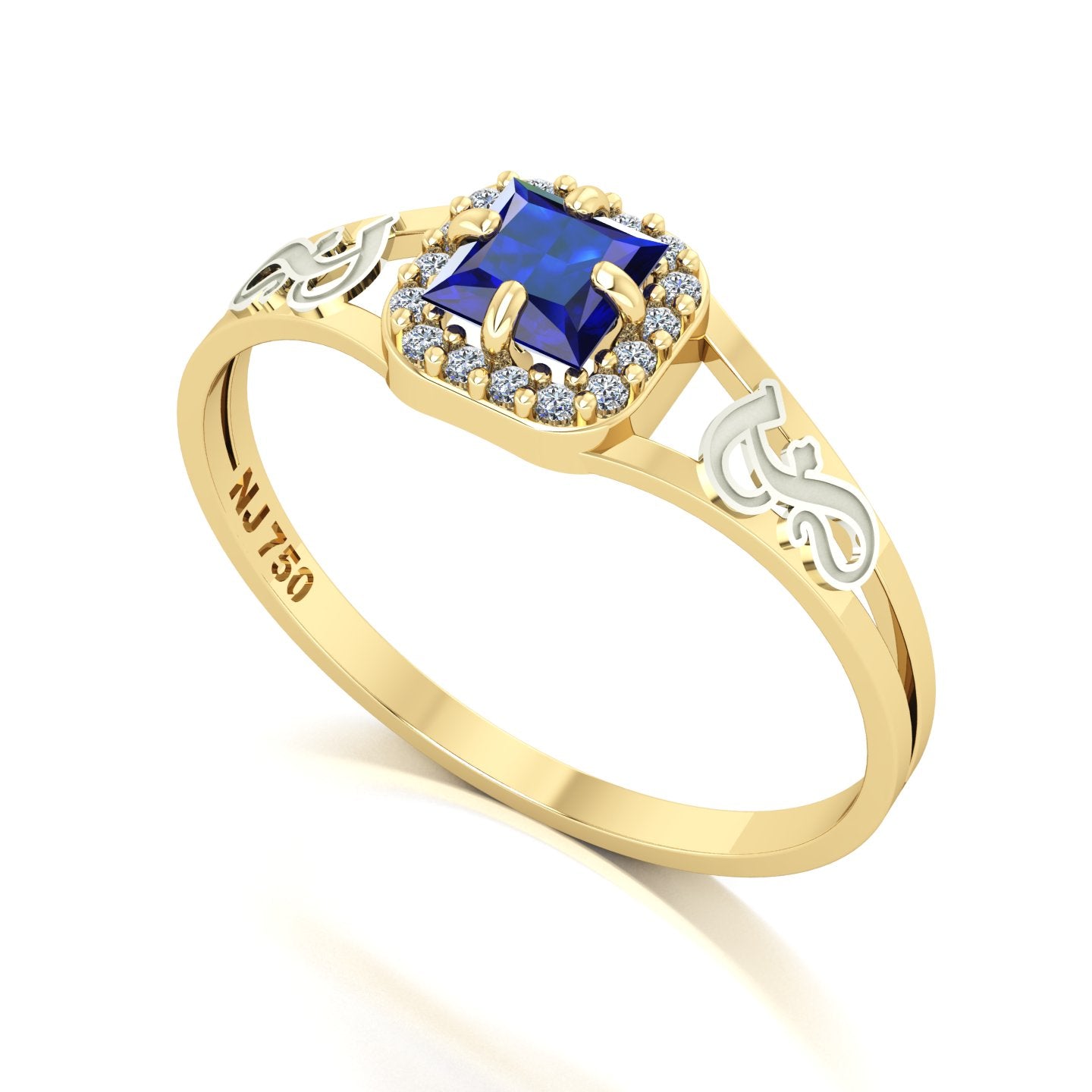 Anel de Formatura de Fonoaudiologia Small Square Ouro 18k