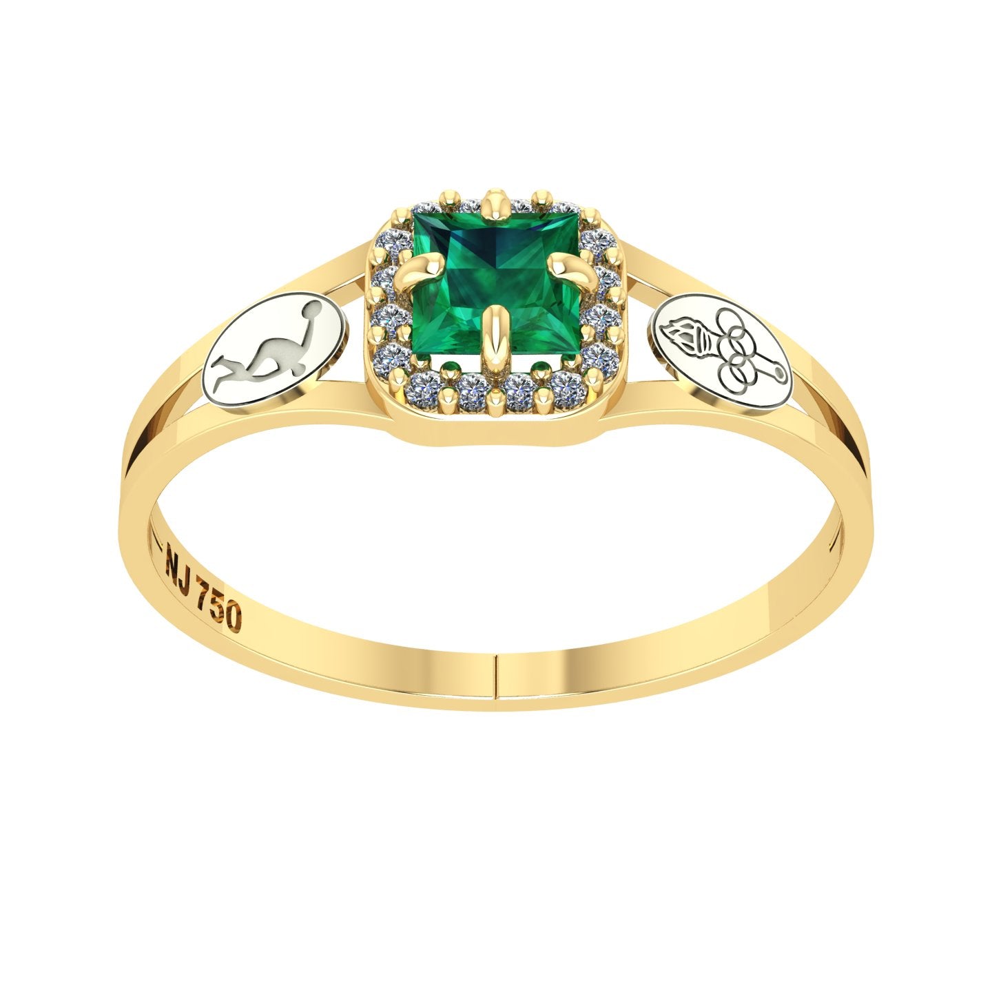 Anel de Formatura de Ed. Física Small Square Ouro 18k