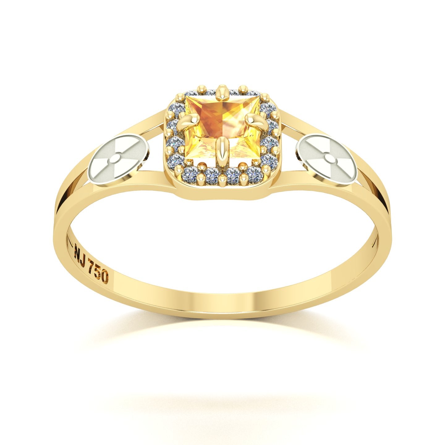 Anel de Formatura de Radiologia Small Square Ouro 18k
