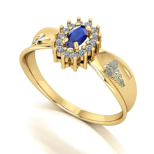 Anel de Formatura de Pedagogia Sovereign Ouro 18k