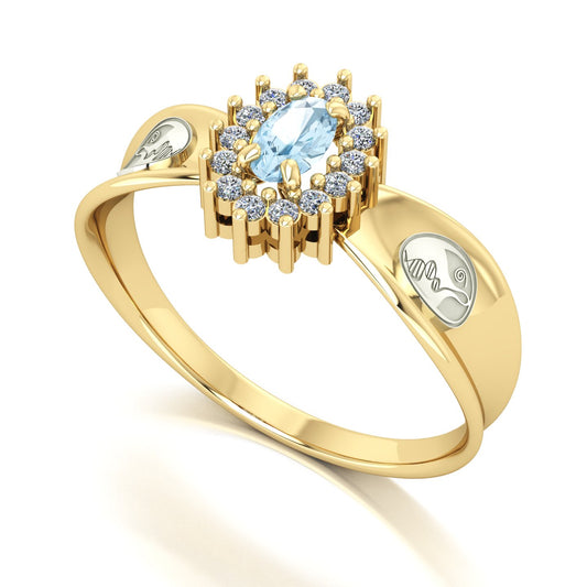 Anel de Formatura de Biologia Sovereign Ouro 18k