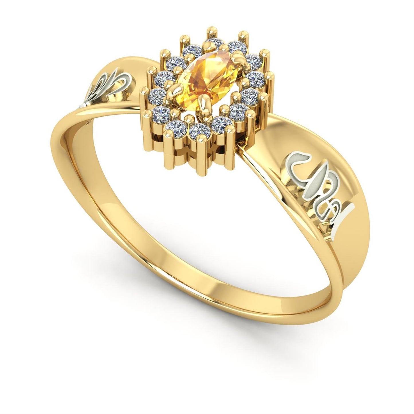 Anel de Formatura de Farmácia Sovereign Ouro 18k