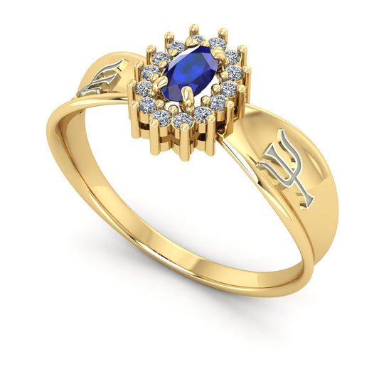 Anel de Formatura de Psicologia Sovereign Ouro 18k