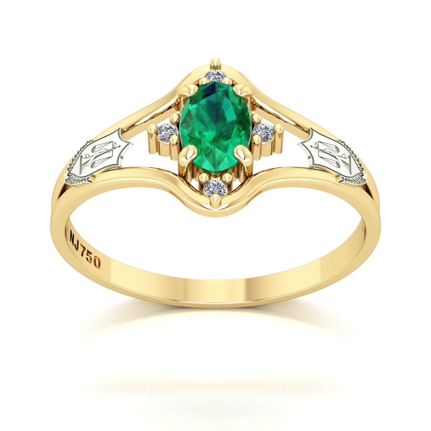 Anel de Formatura Nutrição Star Ouro 18k