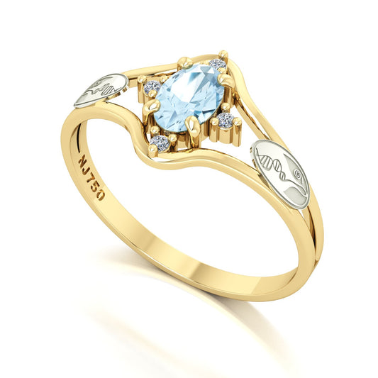 Anel de Formatura Biologia Star Ouro 18k