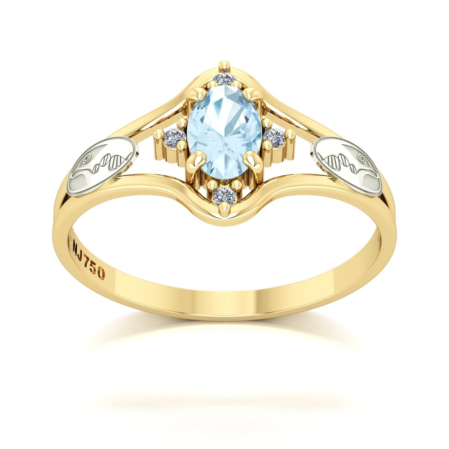 Anel de Formatura Biologia Star Ouro 18k