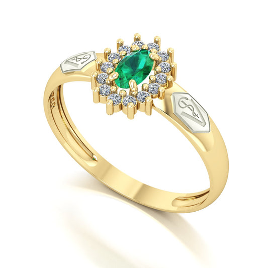 Anel de Formatura de Veterinária Evermore II Ouro 18k