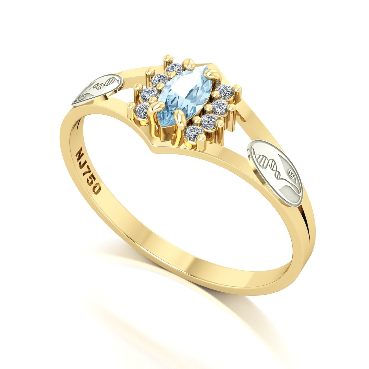 Anel de Formatura Biologia Virtus Ouro 18k