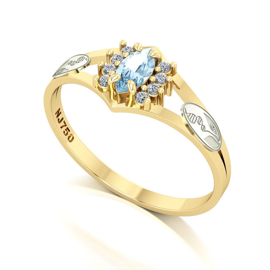 Anel de Formatura Biologia Virtus Ouro 18k