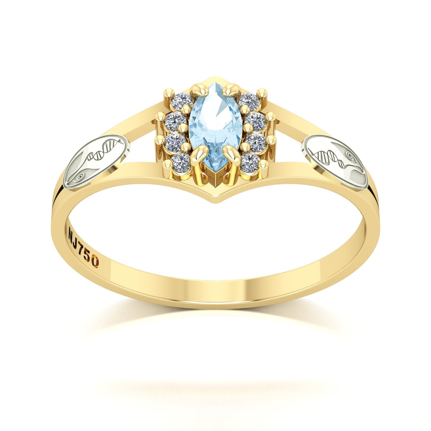 Anel de Formatura Biologia Virtus Ouro 18k