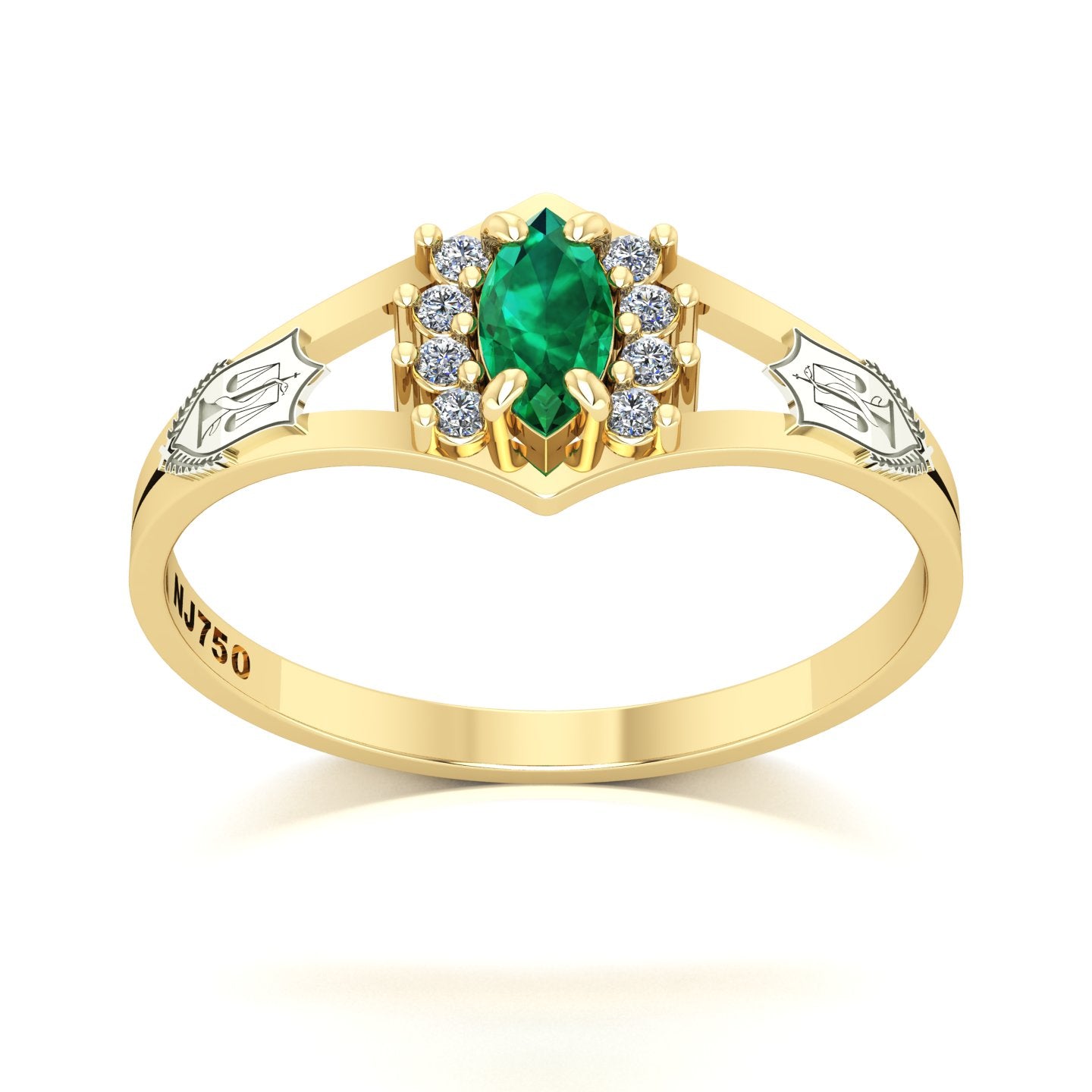 Anel de Formatura Nutrição Virtus Ouro 18k