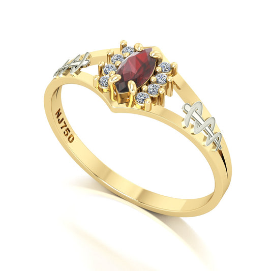 Anel de Formatura Odontologia Virtus Ouro 18k