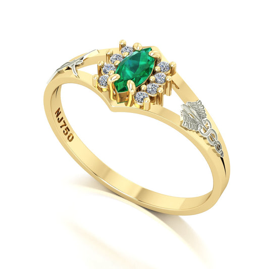 Anel de Formatura Estética Virtus Ouro 18k