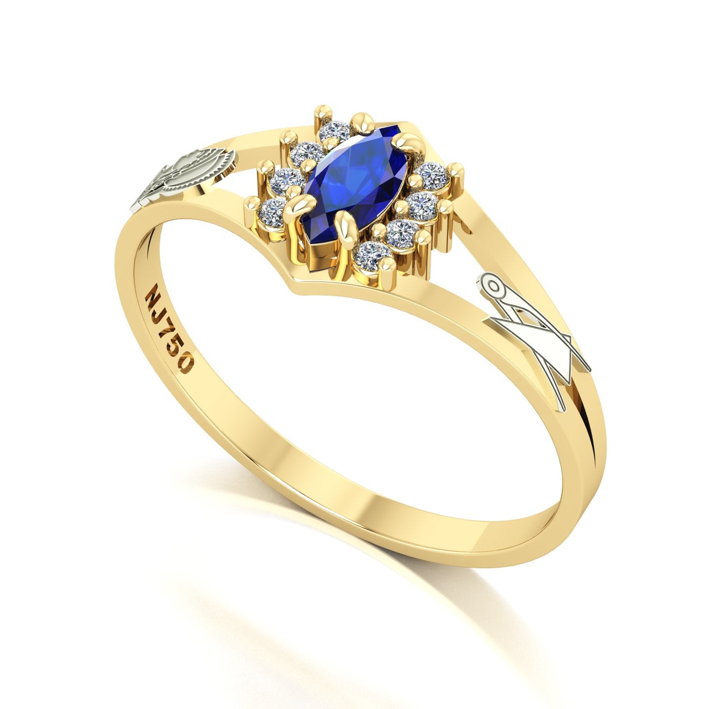 Anel de Formatura Engenharia de Produção Virtus Ouro 18k