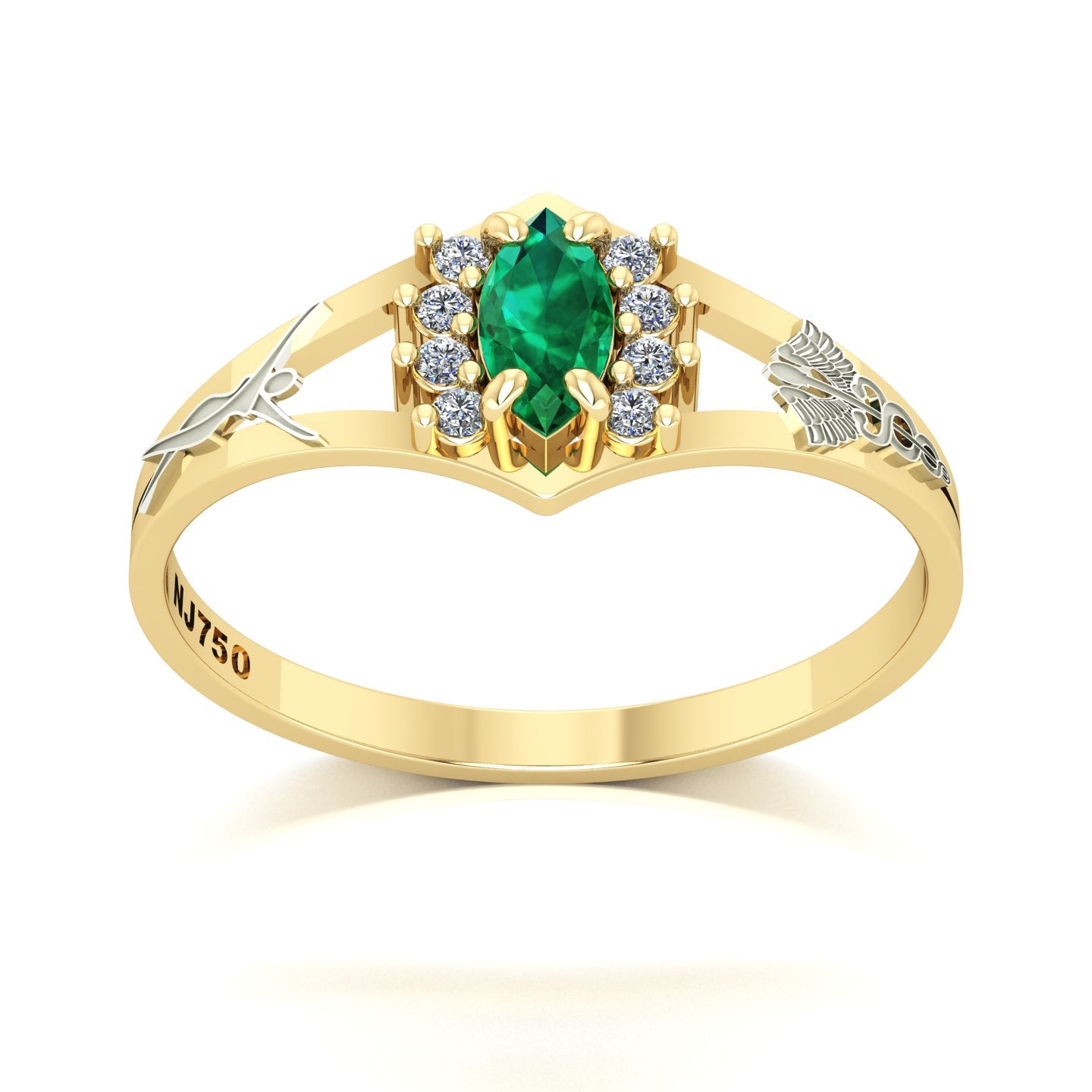 Anel de Formatura Estética Virtus Ouro 18k