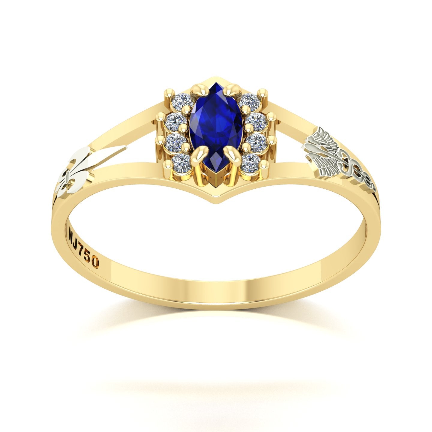 Anel de Formatura Pedagogia Virtus Ouro 18k