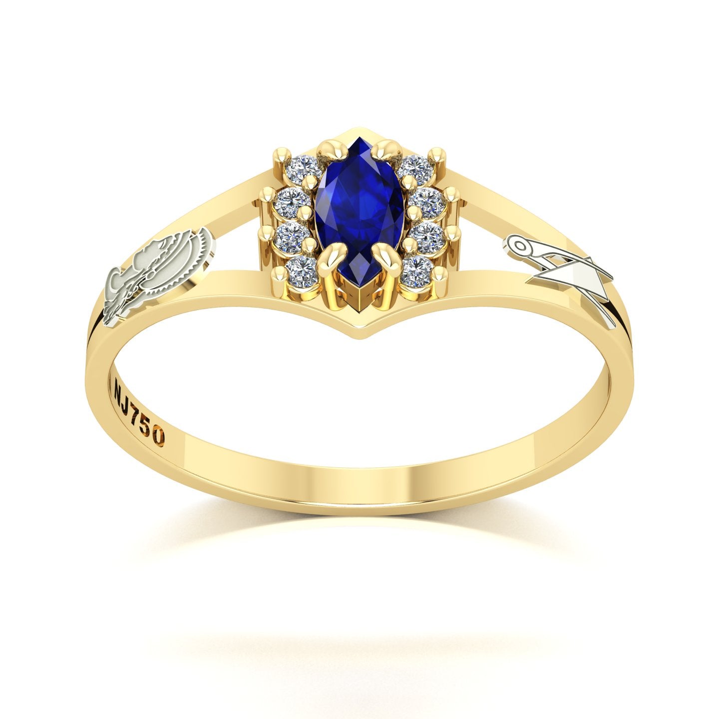 Anel de Formatura Engenharia de Produção Virtus Ouro 18k