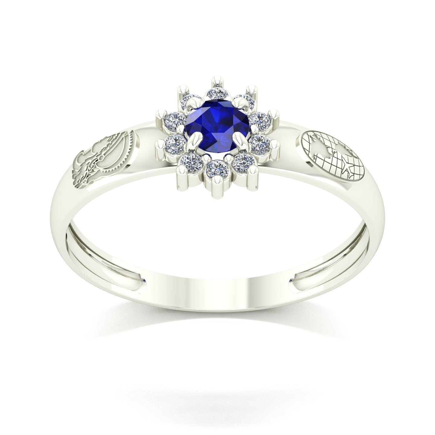 Anel de Formatura de Engenharia e Comércio Exterior Evermore Ouro 18k