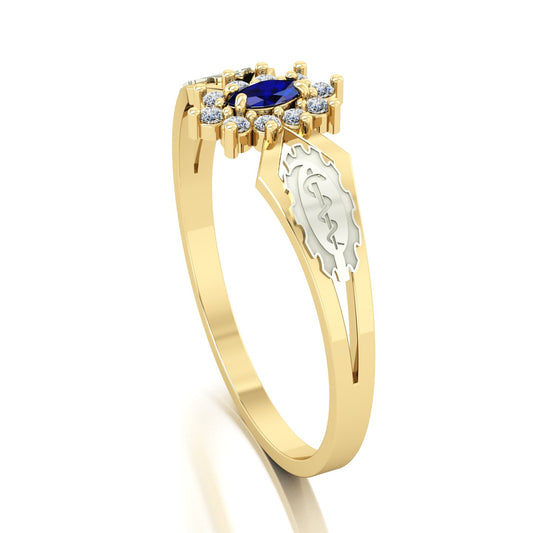 Anel de Formatura de Engenharia Biomedica Lovely Ouro 18k