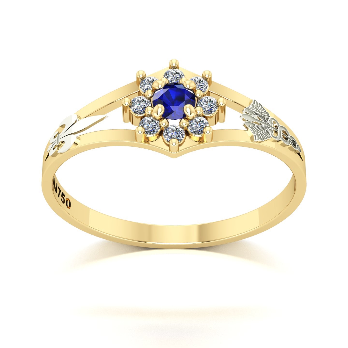 Anel de Formatura Pedagogia Zenith Ouro 18k